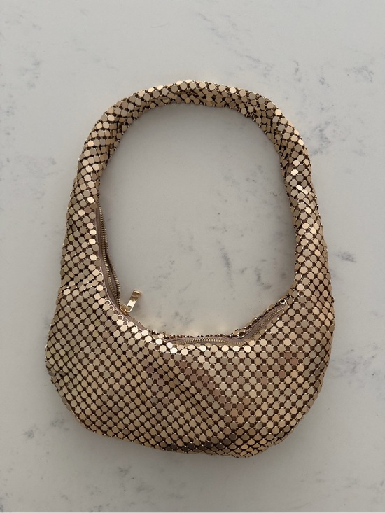 Zara Handbags - Zara Gold Chain Mail Mini Hobo Bag